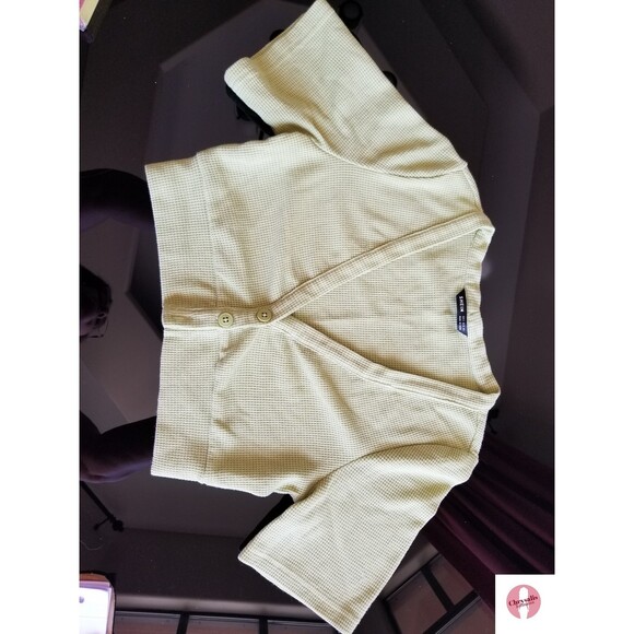 SHIEN Light Green Waffle short & crop top - Picture 4 of 6